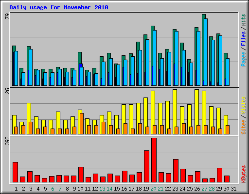 Daily usage for November 2010