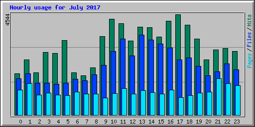 Hourly usage for July 2017