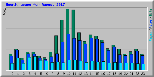 Hourly usage for August 2017